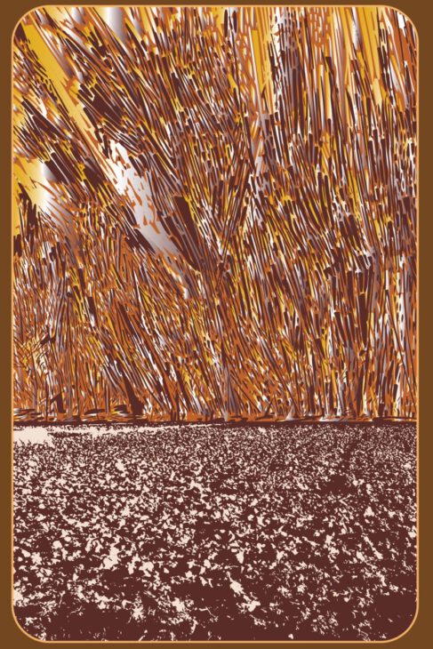 Deze afbeelding heeft als titel De Neerslag en maakt deel uit van het kunstwerk 'Moed! Mijn Soldaat' en bestaat uit 25 onderdelen. Elk afzonderlijk onderdeel draagt een titel die de beschouwer inzicht geeft in de diepere betekenis