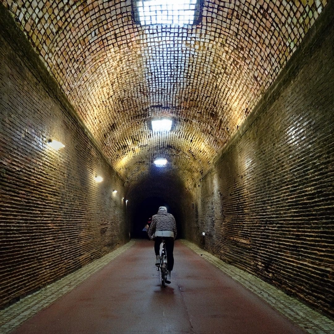 The Tunnel of Time (De Tunnel van Tijd) – Een Reis door het Verleden De Tunnel van Tijd, een fietstunnel onder de Geniedijk die historische wandschilderingen toont.