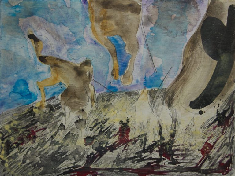 Syncope schilderij 01 De sprong documentaire installatie figuratie compositie
