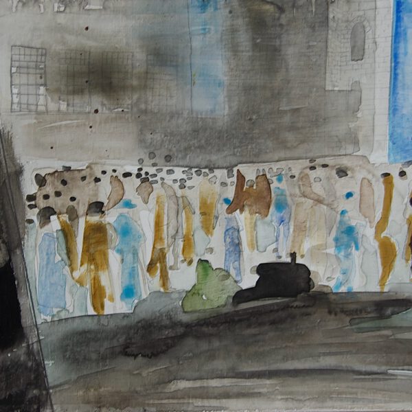 Syncope schilderij 21 menigte 2 documentaire installatie figuratie compositie